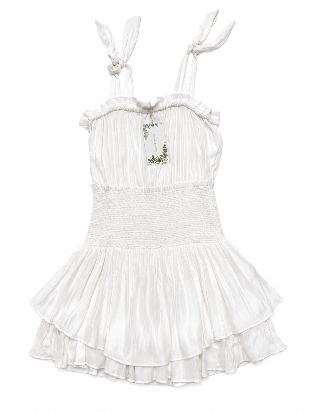 Chelsea & Violet White Mini Dress Romper Built-In Shorts NWT Size L